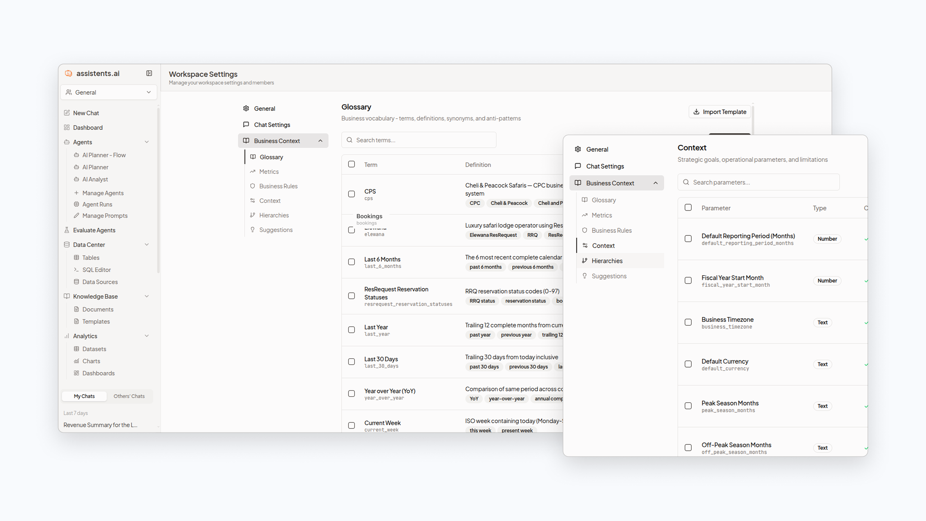 Context Engine visualization showing entity graph linking records, documents, and conversations