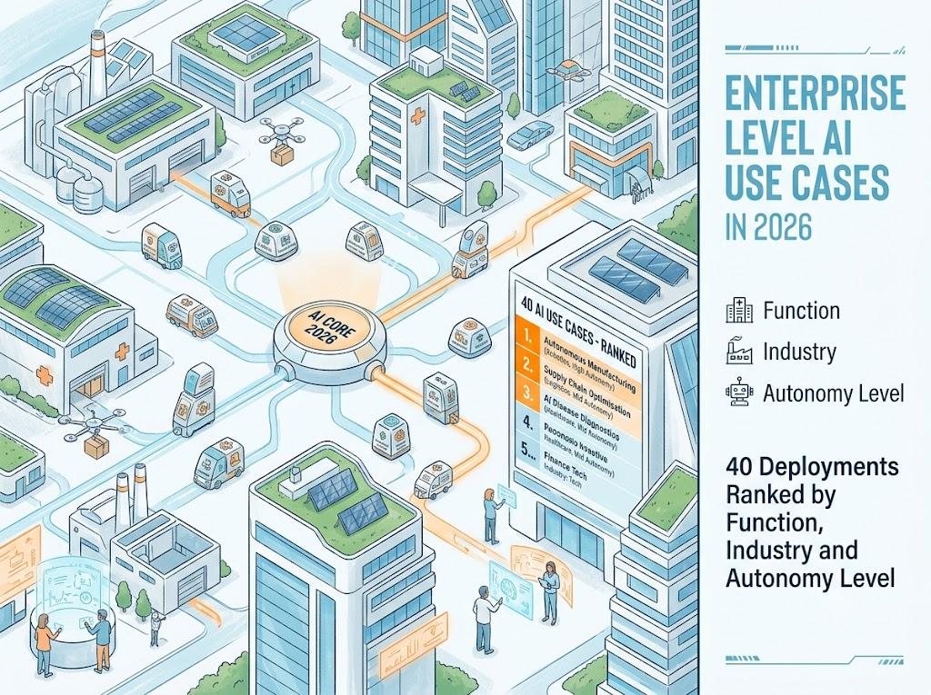 Enterprise Level AI Use Cases in 2026: 40 Deployments Ranked by Function, Industry and Autonomy Level